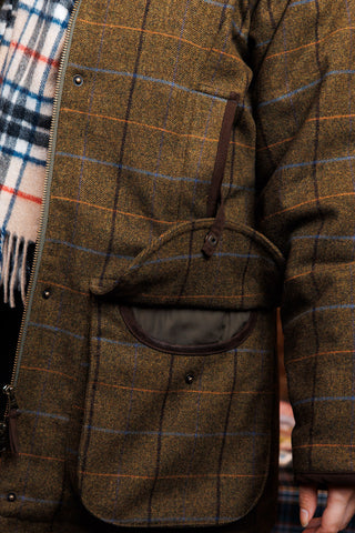 Damen Tweed Mantel Field Jacket: wasser- und winddicht aus 100% Wolle