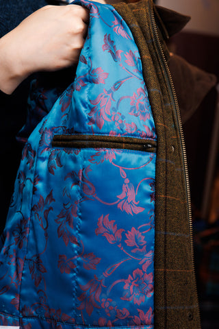 Damen Tweed Mantel Field Jacket: wasser- und winddicht aus 100% Wolle