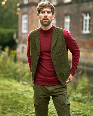 Harris Tweed® Weste green overcheck