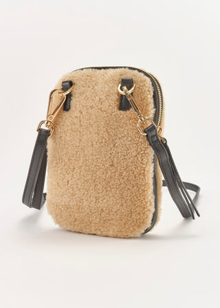 Umhängetasche original Schaffell ungefärbt