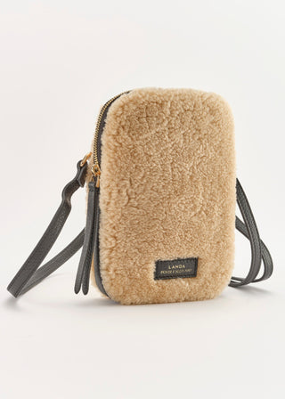 Umhängetasche original Schaffell ungefärbt