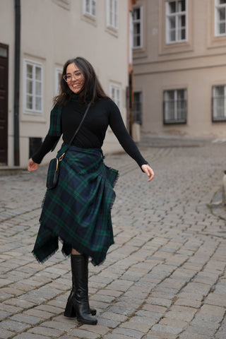 Damen Blackwatch Schottenrock Fancy Kilt - 100% Lammwolle made in Scotland