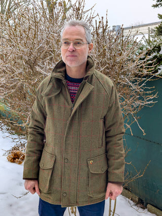 Herren Tweed Mantel Field Jacket: wasser- und winddicht aus 100% Wolle