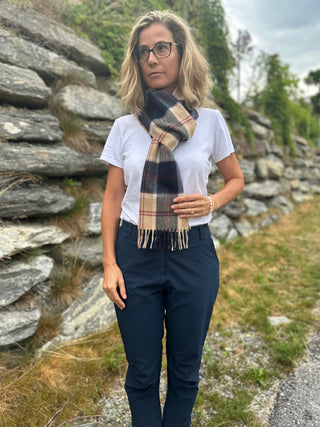 Kaschmir Tartan Schal Bannockbane Navy Brushed Cashmere Top Quality