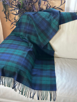 Tartan-Stola 100% Lammwolle Blackwatch modern