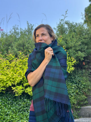 Tartan-Stola 100% Lammwolle Blackwatch modern