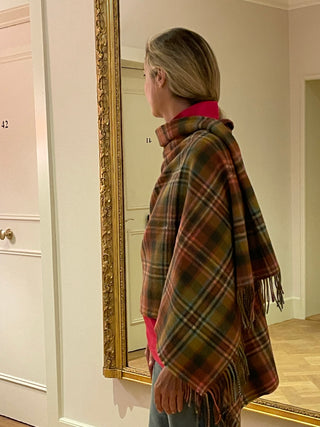 Tartan-Stola 100% Lammwolle Scott Green Antique