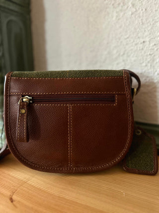 Tweed Saddle Bag Handtasche mini classic green