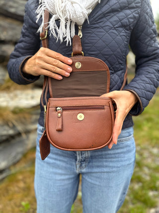 Tweed Saddle Bag Handtasche mini classic green