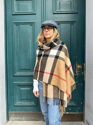 Kaschmir Stola Tartan Camel Thomson klassisch