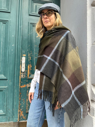 Kaschmir Stola Tartan Olive Thomson