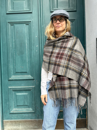 Kaschmir Stola Tartan Grey Stewart
