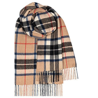 Tartan-Stola 100 % Lammwolle Camel Thomson modern