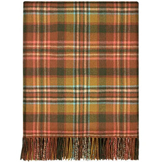 Wolldecke aus Lammwolle im Scott Green Antique Tartan von House of Scotland