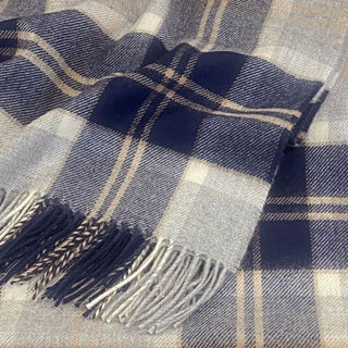 Tartan Poncho Camel Thomson