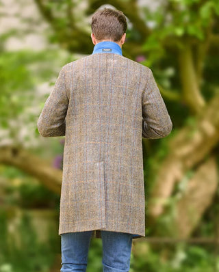 Herren Harris Tweed® Mantel Green Blue Herringbone