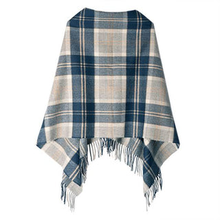Tartan Poncho Camel Thomson