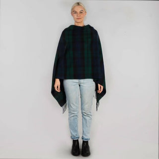 Tartan Poncho Camel Thomson